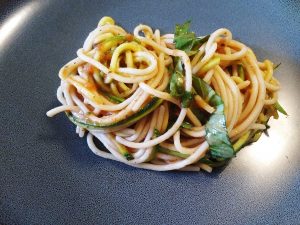 noodles and zoodles served